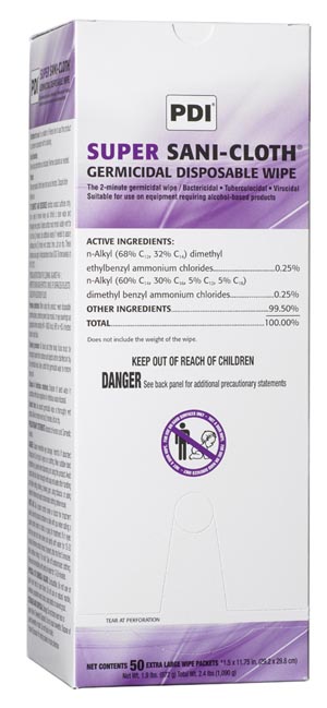 PDI Super Sani-Cloth Disinfectant Wipes X-Large Individual Packets Case U87295