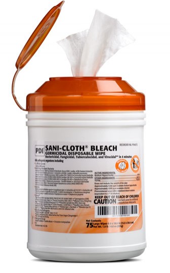 PDI Sani-Cloth Bleach Germicidal Disposable Wipes Large Case P54072