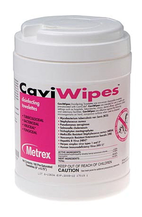Metrex CaviWipes Surface Disinfectant Towelettes Item 13-1100 Can