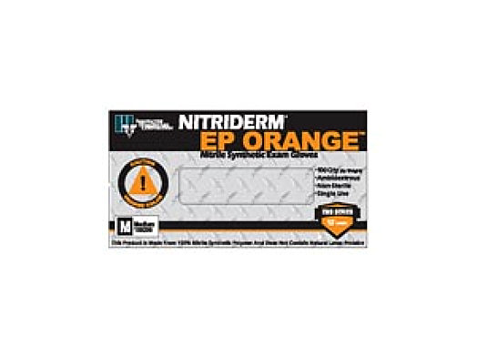 IHC Nitriderm EP Orange Powder Free Medium Chemo Textured Exam Glove 189200