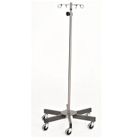 IV Pole Chrome Five-Leg 2-Hook Top