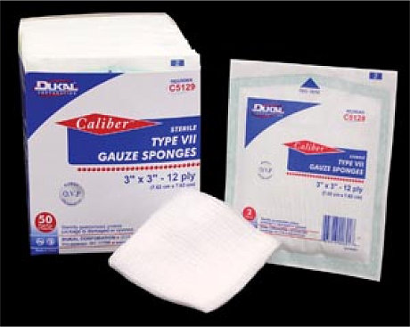 Dukal Caliber Type VII Sterile 4x4 12 Ply Gauze Sponge C5139