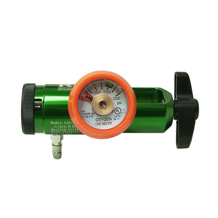 Pediatric 0-3 lpm Oxygen Regulator CGA 870 Barb Outlet Decimal Flows 120-1000C