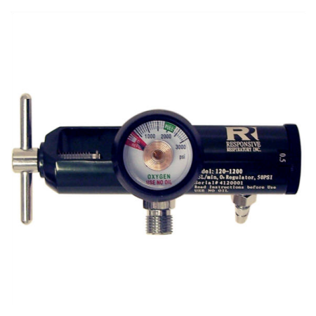 25 LPM EMS Oxygen Regulator CGA 870 Barb DISS 120-1200