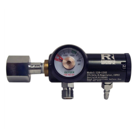 25 LPM EMS Oxygen Regulator CGA 540 Barb and DISS 120-1205