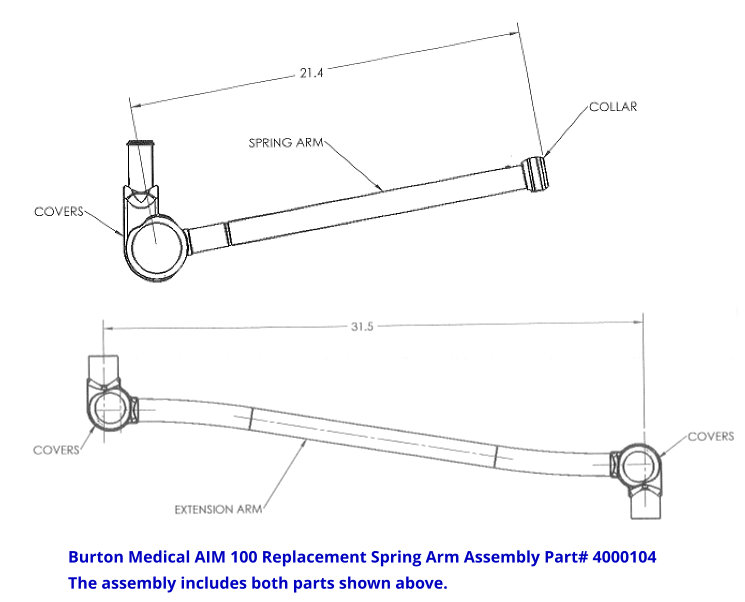 Burton Medical AIM 100 Replacement Spring Arm Assembly 4000104