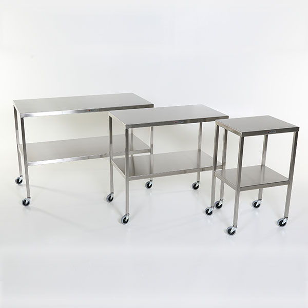 Stainless Steel Instrument Back Table with Shelf 24X48X34 MCM 507