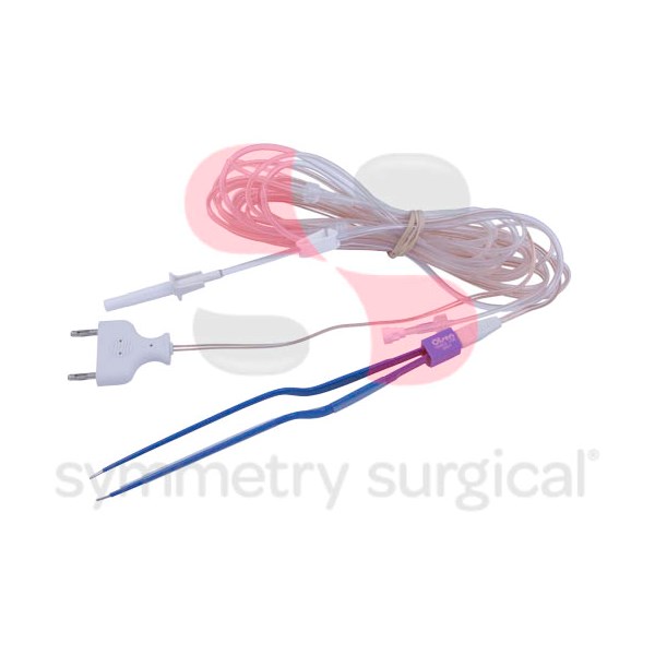 Symmetry Surgical Olsen 8 Inch 210 mm Irrigating Bipolar Bayonet Straight Forceps 5/bx 20-0431