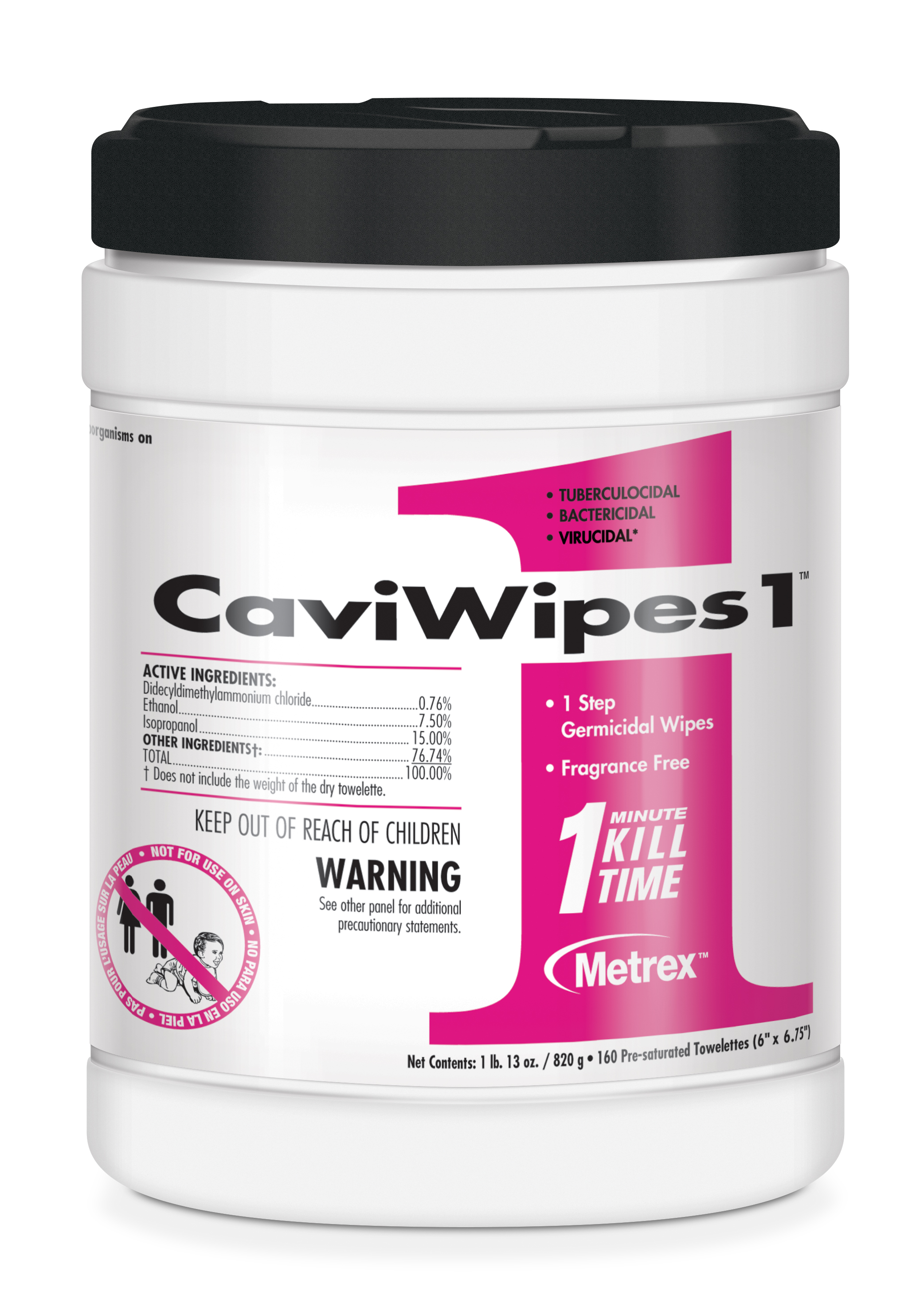 Metrex CaviWipes1 Surface Disinfectant Wipes 13-5224