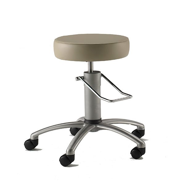 Mid Central Medical Surgical Stool with Brushed Aluminum Base MCM851