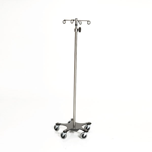 Mid Central Medical Heavy Duty Chrome Space Saving 2 Hook IV Pole MCM220-2