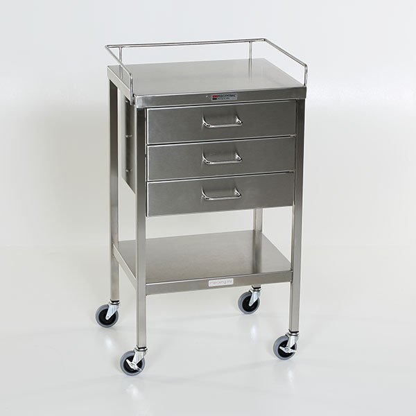 Stainless Steel Utility Cart with 3 Drawers MCM522