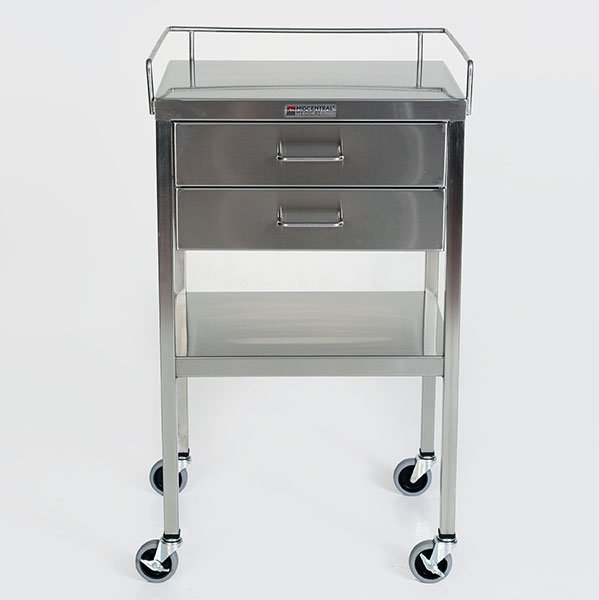 Stainless Steel Utility Cart with 2 Drawers MCM521