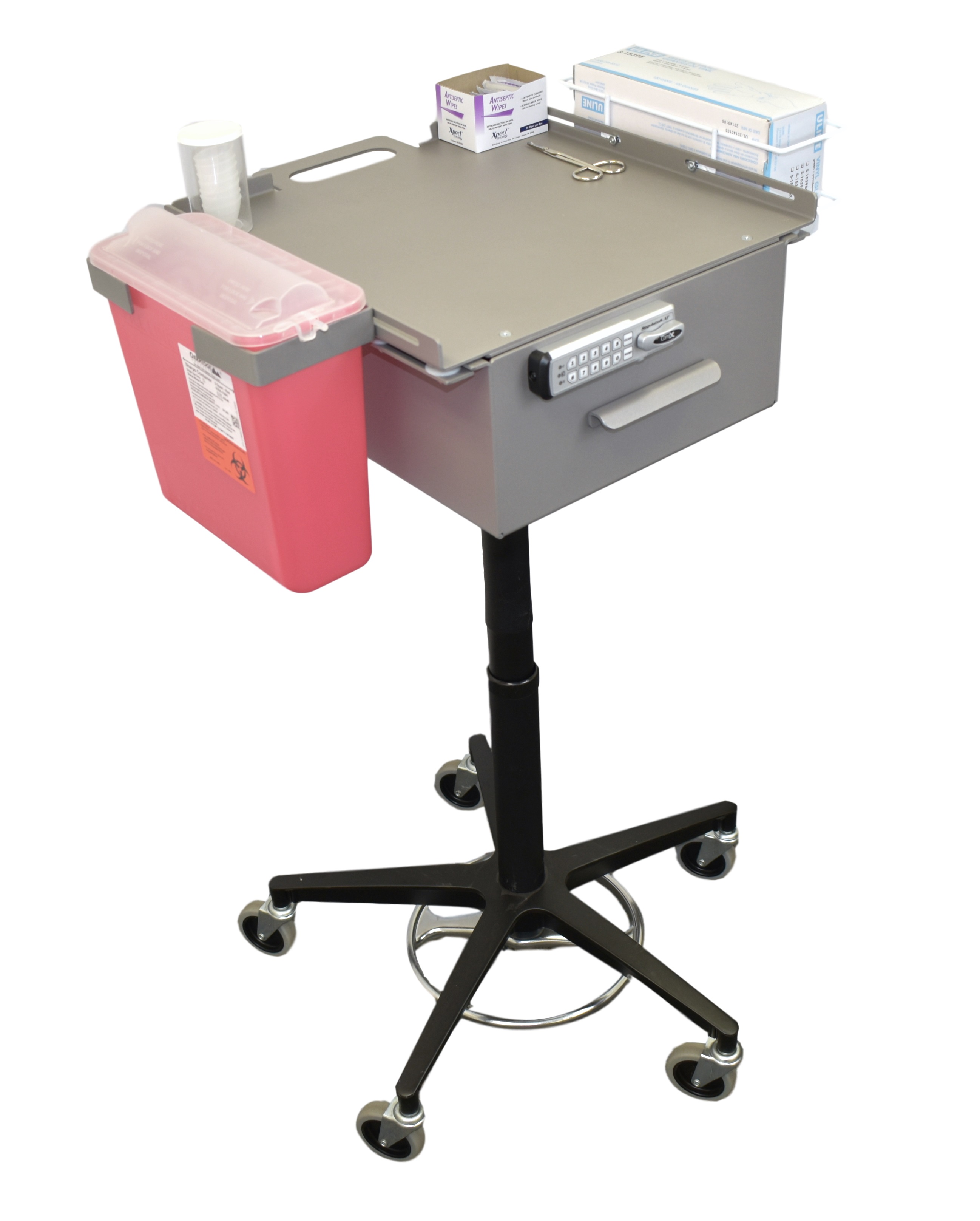 Omnimed US Made Phlebotomy Cart with Electronic Lock 350341