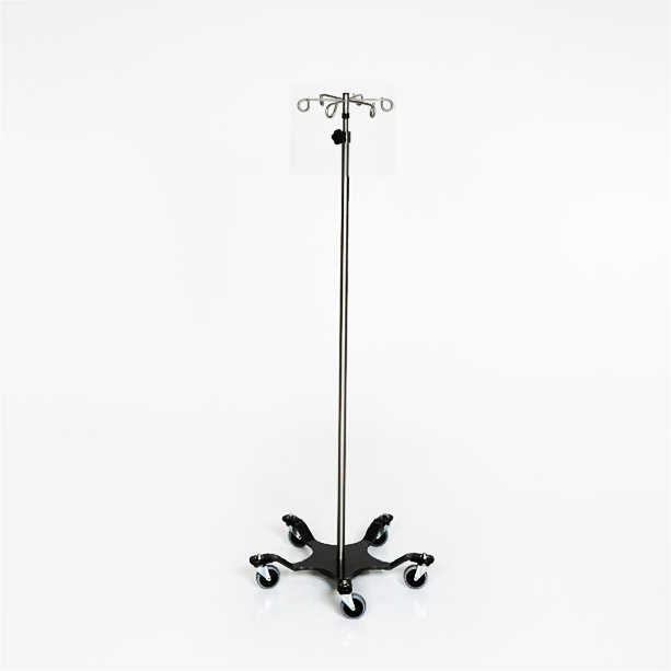 Stainless Steel 5 Leg Base 6 Hook Top Heavy Duty IV Pole MCM271-6