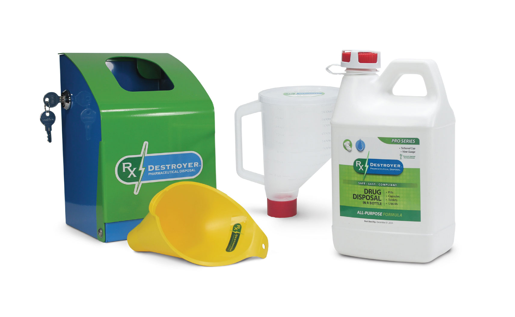 Medicine Waste Disposal 64 oz All Purpose Starter Kit with Lock Box RX64PROLCKBXK