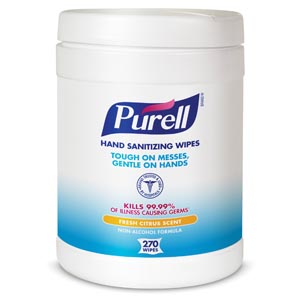 GoJo Purrell Advanced Hand Sanitizer Wipes 9113-06-Canister