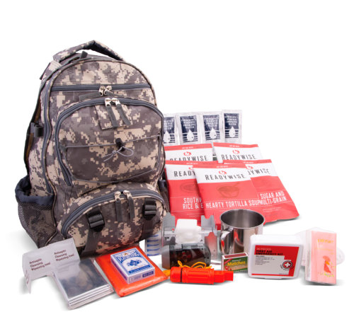 Camo Survival 64 Piece Backpack with 32 Freeze Dried Dehydrated Servings RWBRWN01-622GSG