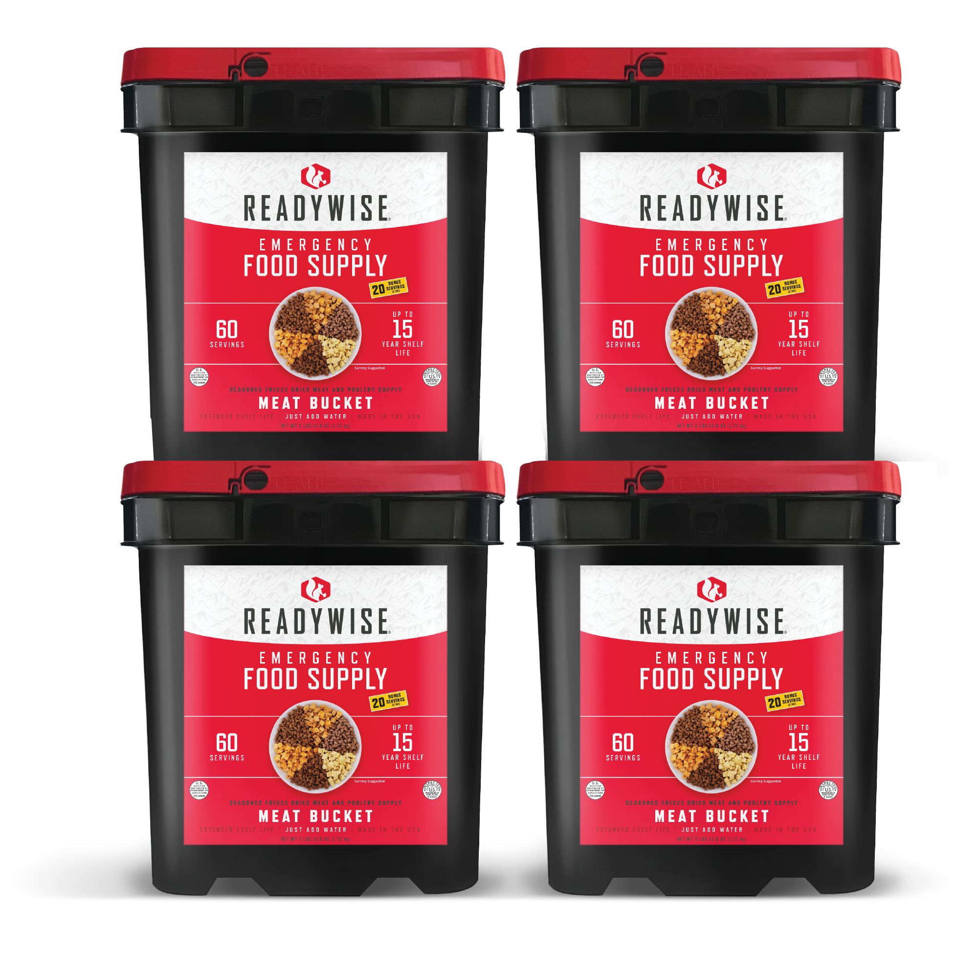 Freeze Dried Dehydrated 240 Meat Survivor Meals Bundle with Rice RW40-70240