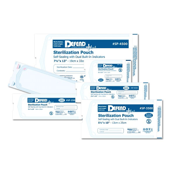 Defend Plus Self Sealing Sterilization Pouches 7X13 Inches with Internal Indicator SP-4500 Box