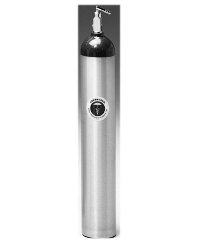 675 Liters TOGGLE VALVE B -SINGLE Size E Aluminum oxygen tank Empty