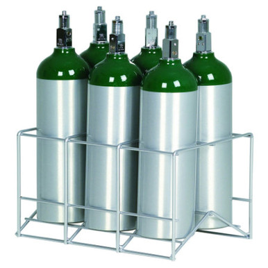O2 Stands 6 Cylinder Oxygen Storage Rack for D E and M9 Tanks 150-0261