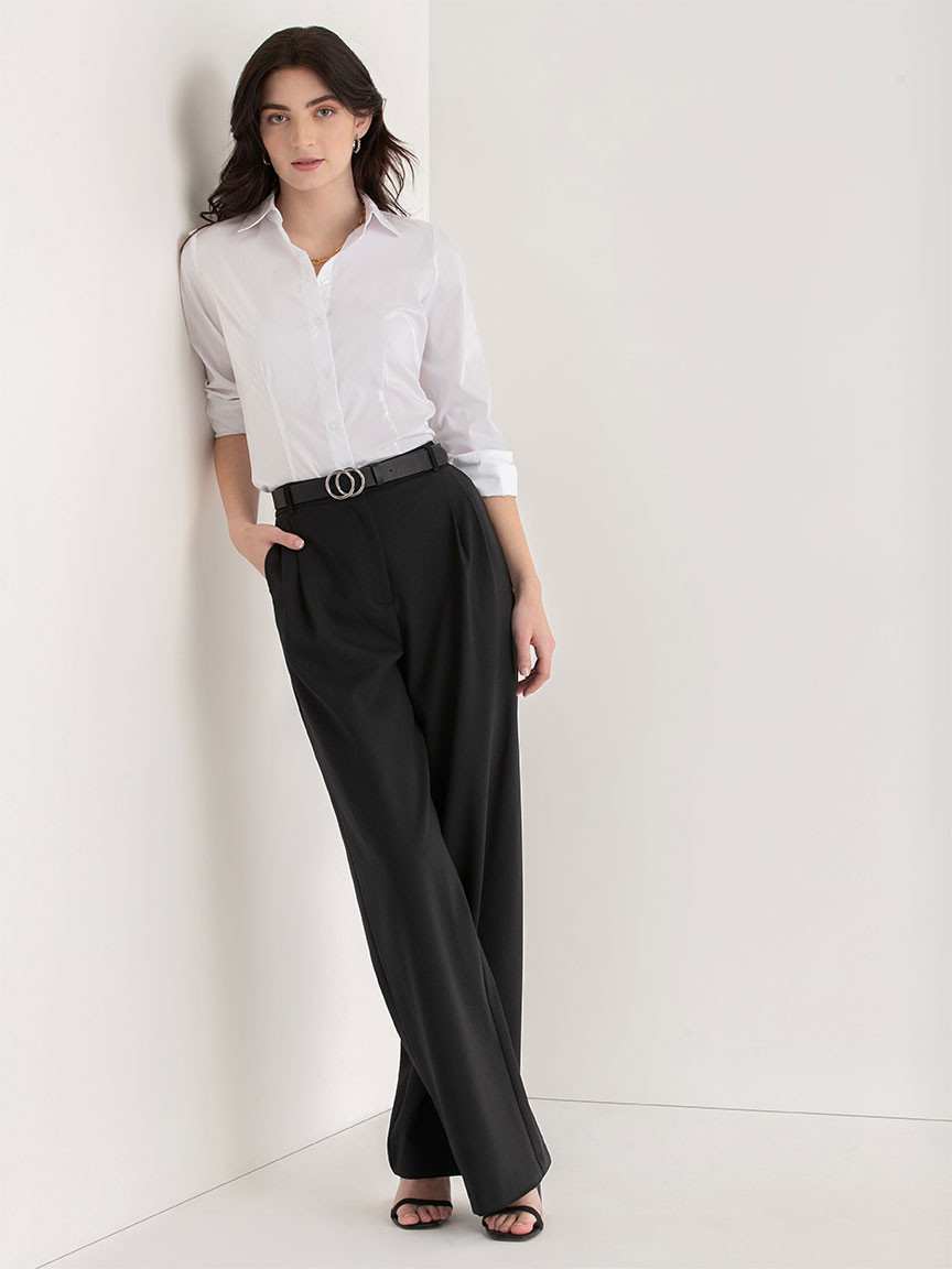 New Talia Fitted Collared Shirt in Lucent White