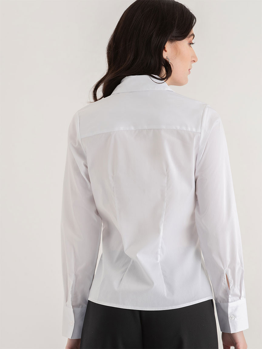 New Talia Fitted Collared Shirt in Lucent White