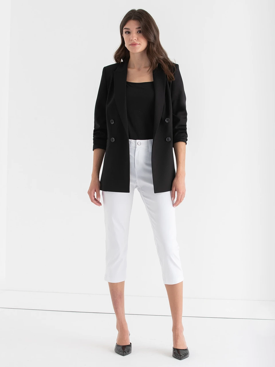Harlow Skinny Capri Pant in Microtwill