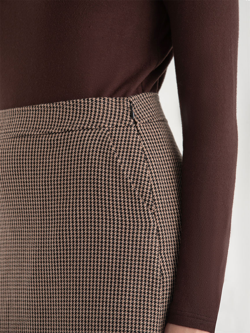 Wool-Blend Houndstooth Mini Skirt