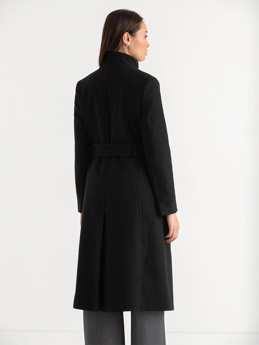 Wool Wrap Black Coat