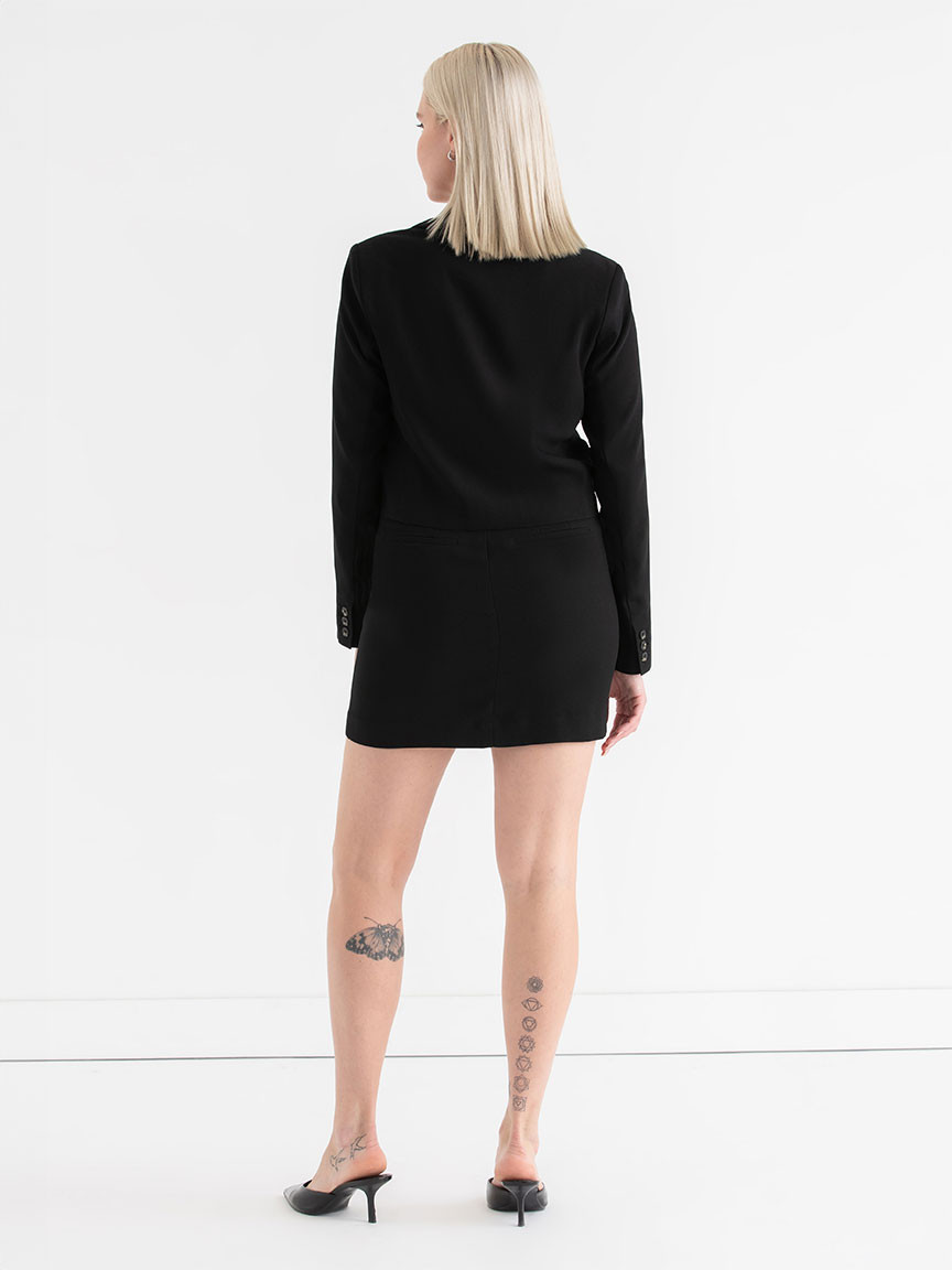 Crop Blazer in Crepe