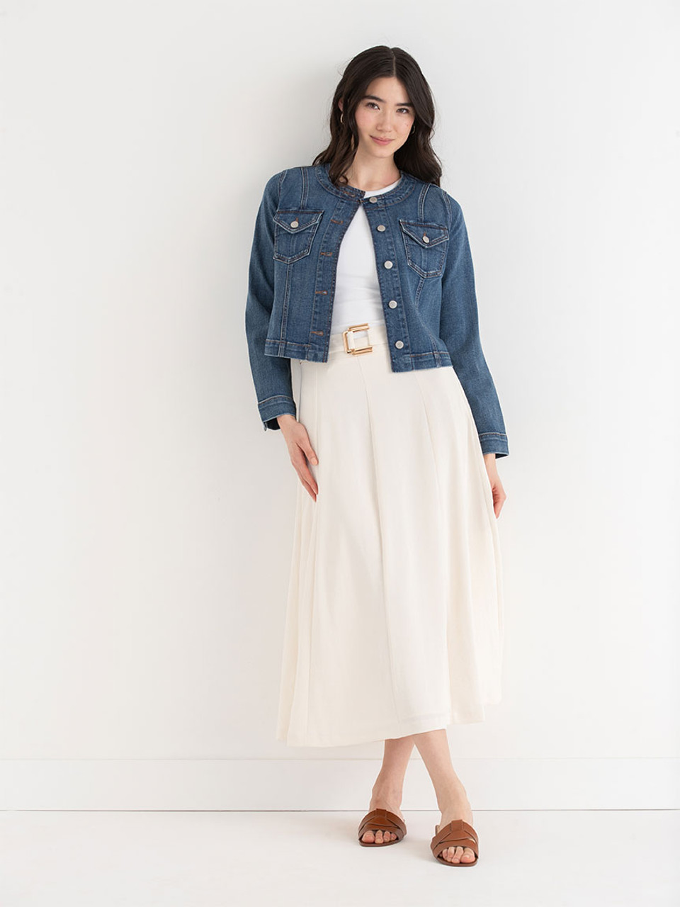 Collarless Denim Jacket | Rickis