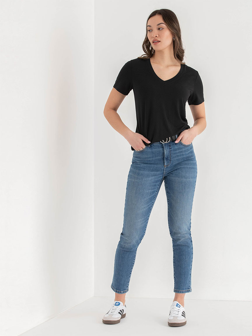 Short Sleeve Modal V-neck Shirt