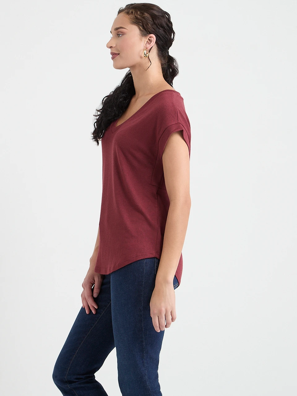 Holly V-Neck Hacci Knit Top