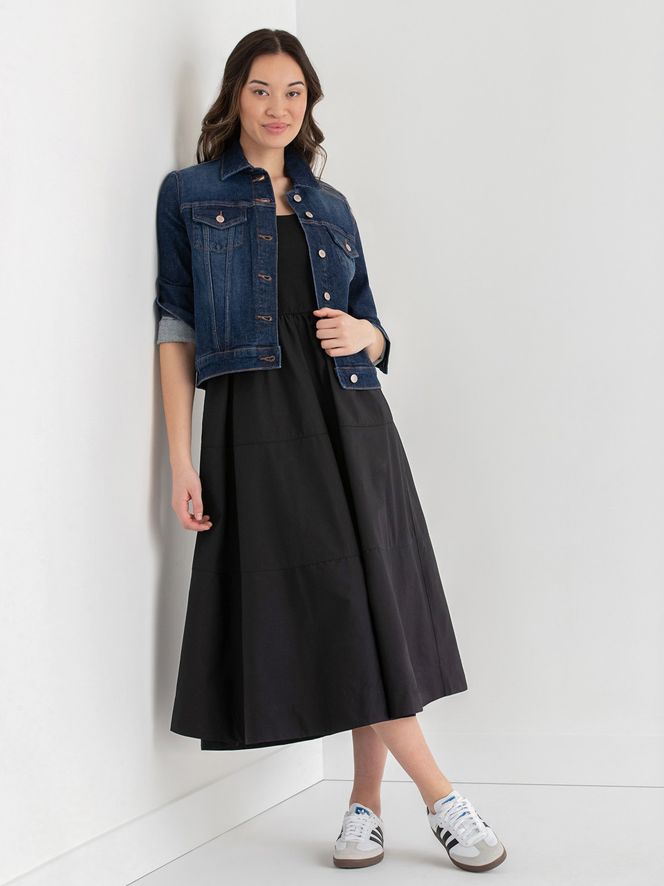 Sleeveless Mix Media Midi Dress