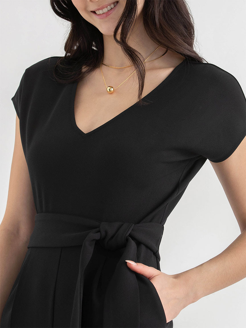 Venus Wide Crop Jumpsuit in Iconic Crepe
