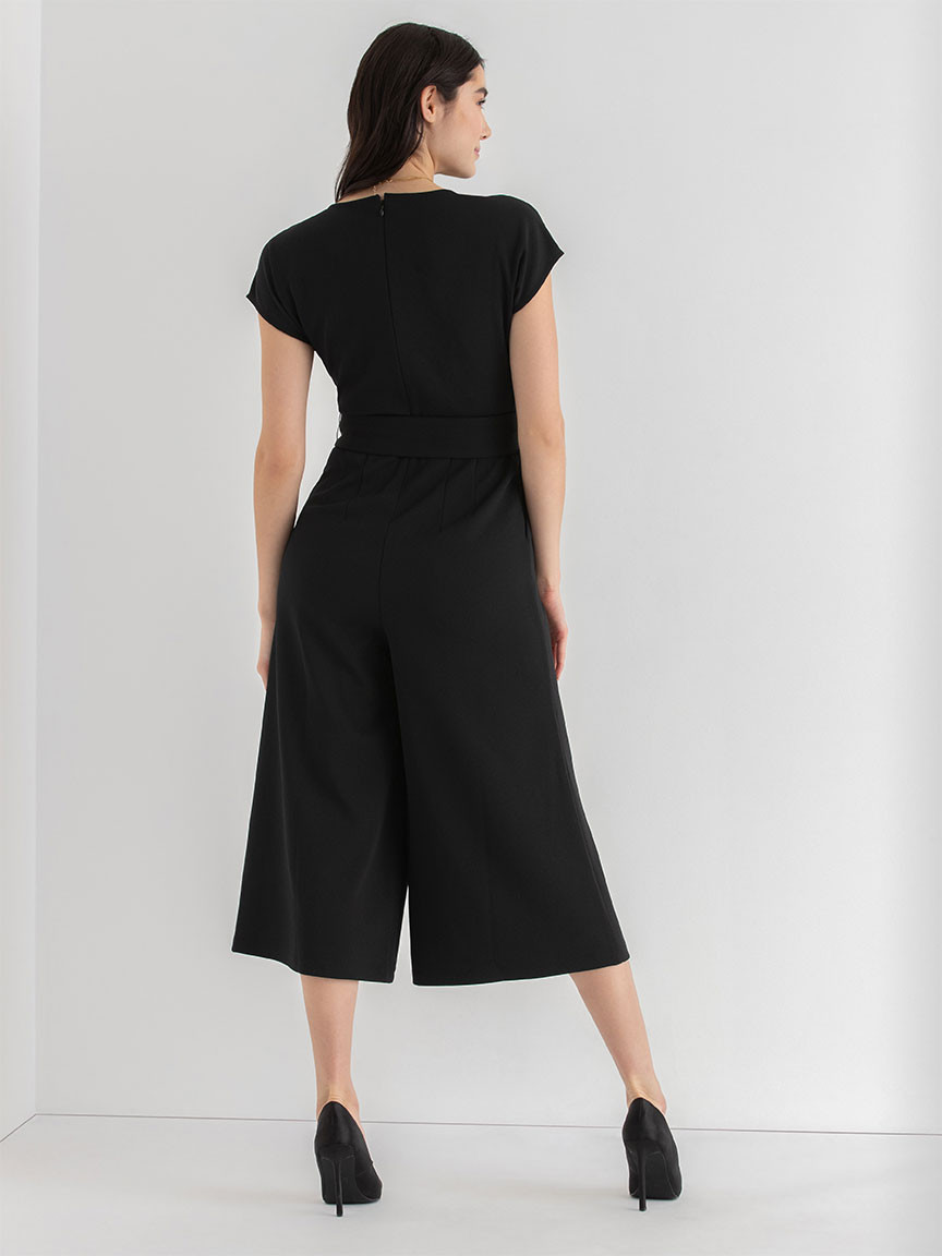 Venus Wide Crop Jumpsuit in Iconic Crepe