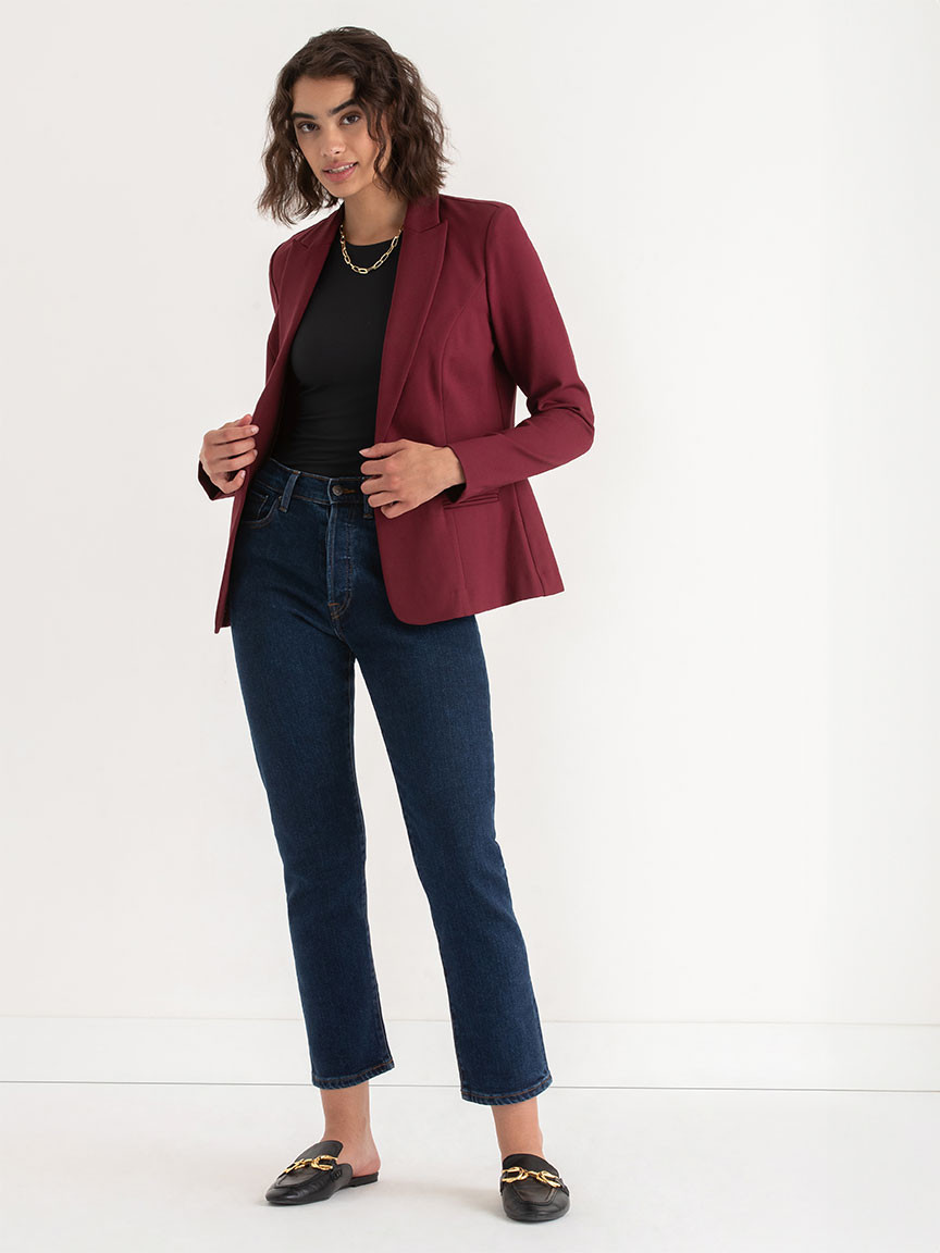 Oxford Classic Suit Blazer  in Luxe Ponte