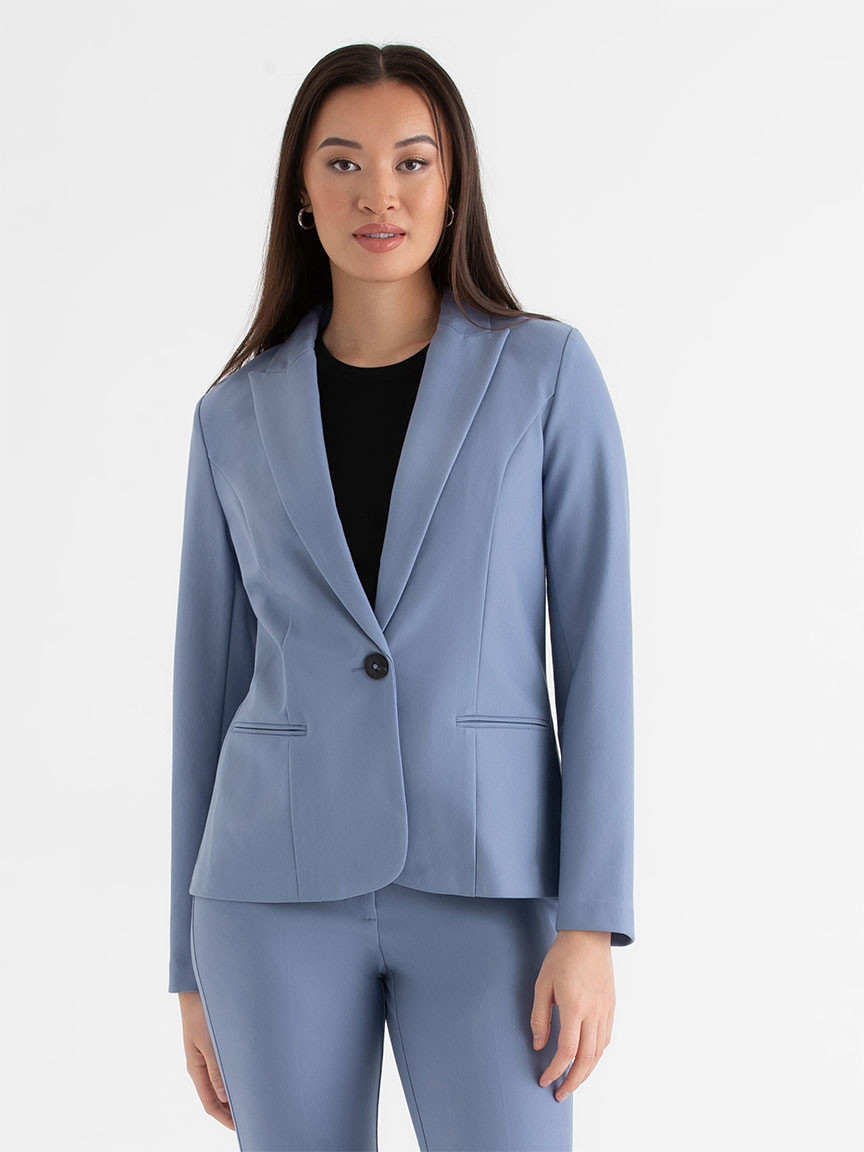 Oxford Classic Suit Blazer in Infinity Blue Luxe Ponte