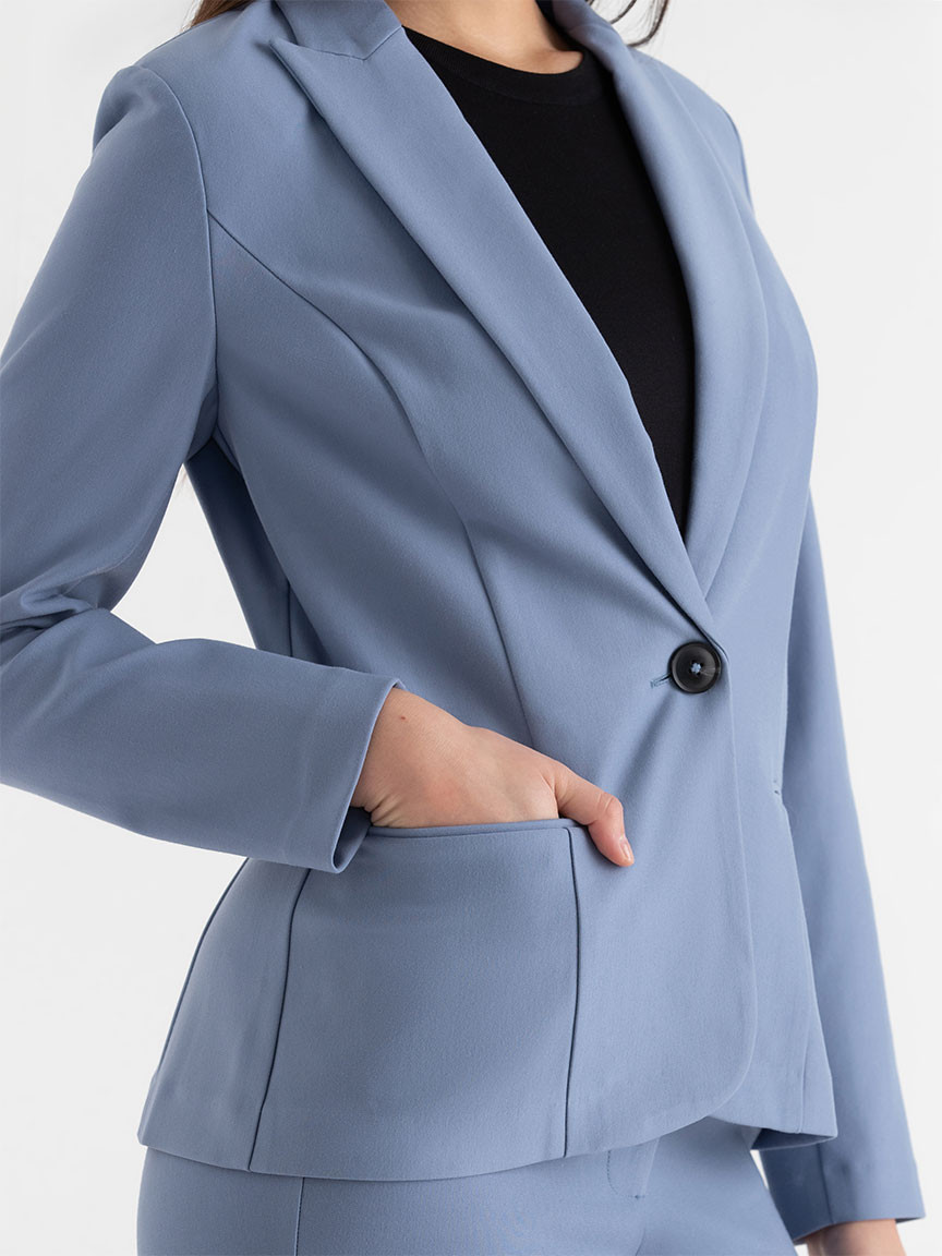 Oxford Classic Suit Blazer in Infinity Blue Luxe Ponte
