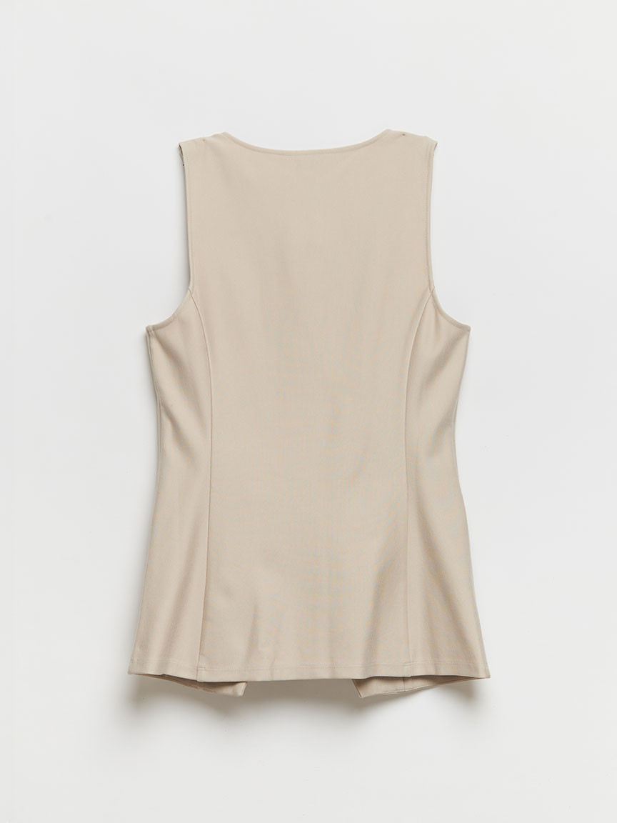 Crew Neck Vest in Luxe Ponte