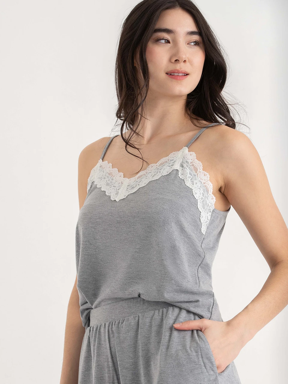 Lace Trim Cami & Shorts Sleep Set