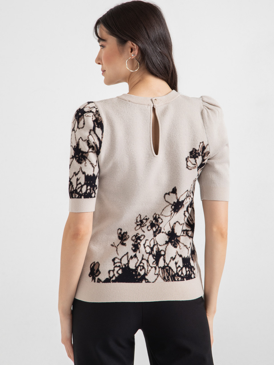 Puff Sleeve Pullover in Pumice Stone