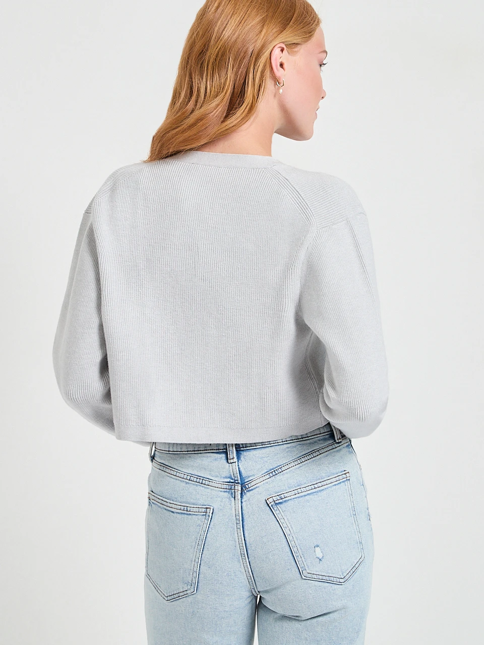 Cropped Open Front Cardigan