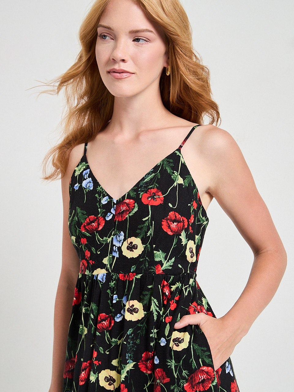 Strappy Linen Midi Dress