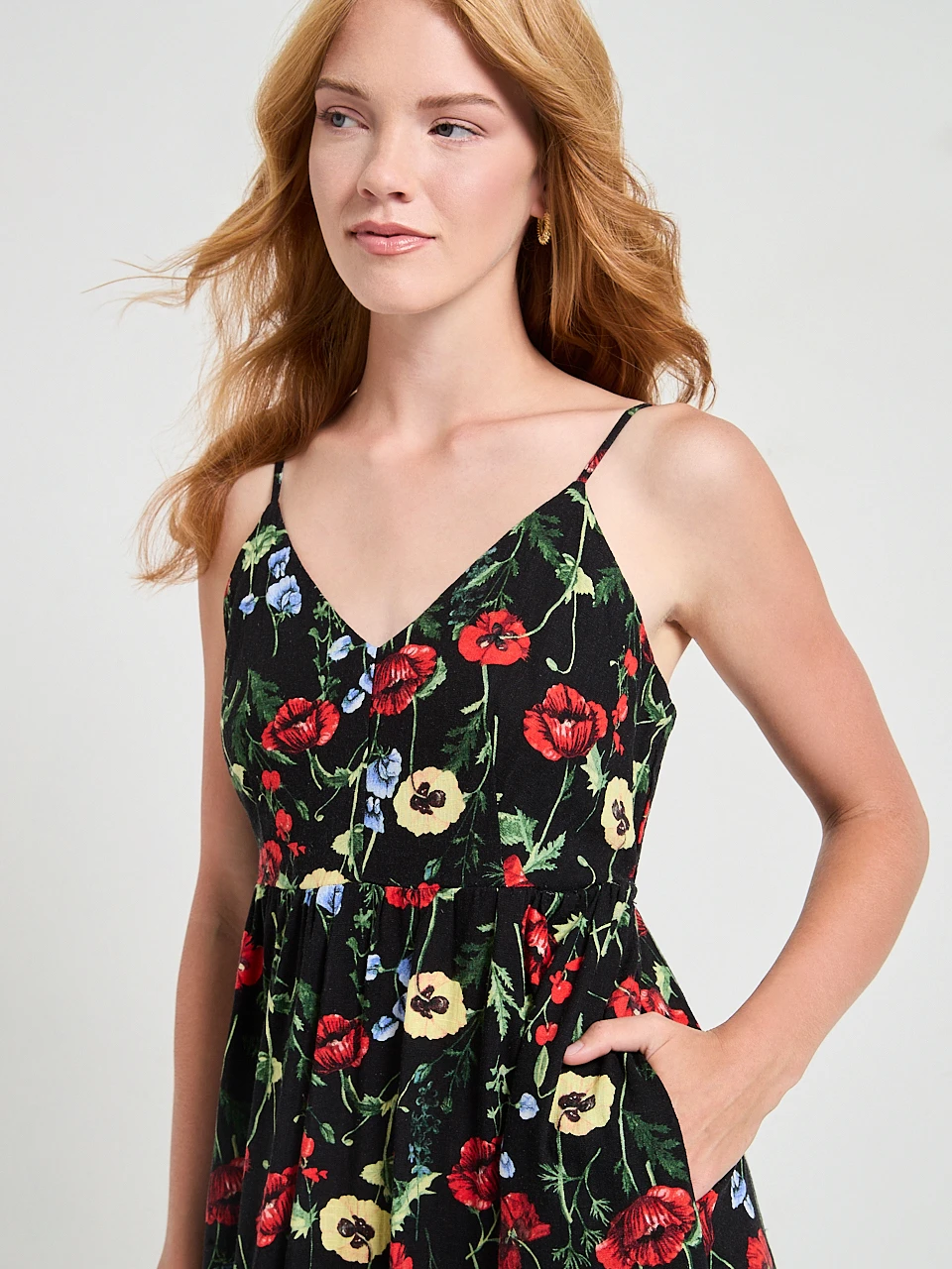 Strappy Linen Midi Dress