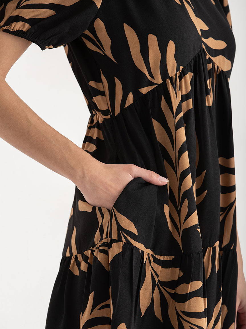 Airflow Puff Sleeve Midi Dress