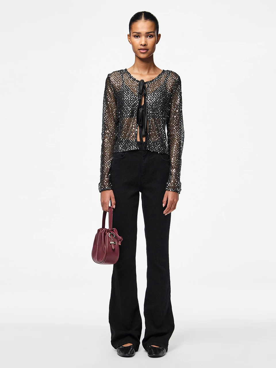 Crissi Reversible Sequins Cardigan