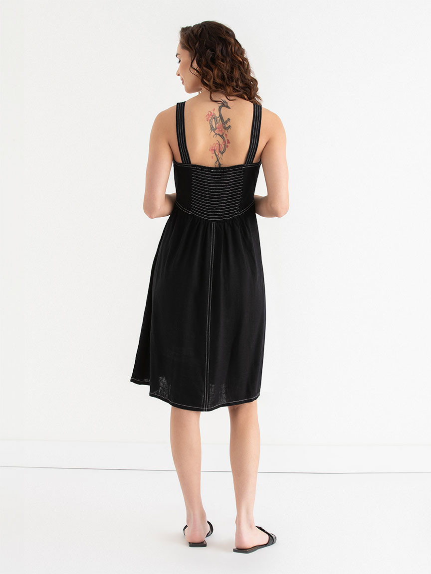 Knee-Length Linen Dress